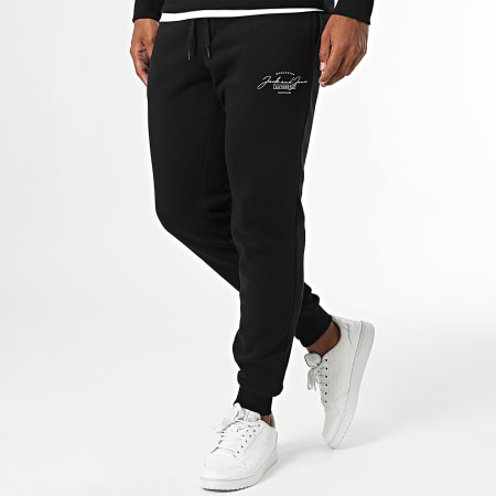 Jack And Jones - Set Ferris bianco nero con cappuccio, pantaloni da jogging e t-shirt