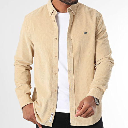 Tommy Jeans - Chemise Manches Longues Regular Corduroy 0461 Beige