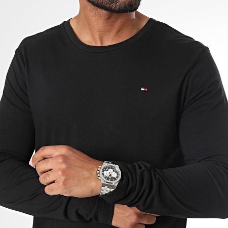 Tommy Hilfiger - Lote de 3 camisetas Signature de manga larga 3378 Negro