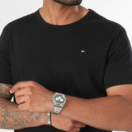 Tommy Hilfiger - Lote de 3 camisetas Signature 3379 Negro