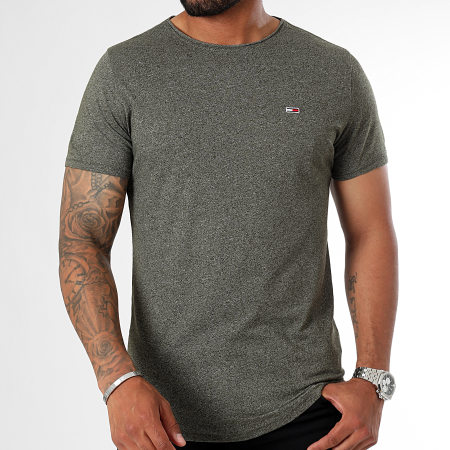 Tommy Jeans - Jaspe Slim Tee Shirt 9586 Verde caqui jaspeado