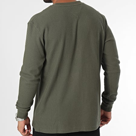 Tommy Jeans - Camiseta de manga larga Waffle 9216 Verde caqui