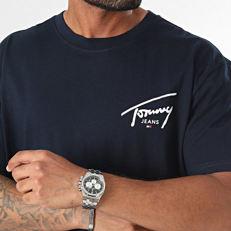 Tommy Jeans - Tee Shirt Regular Signature Print 8536 Navy