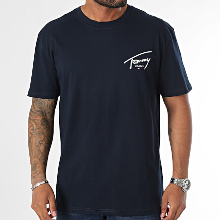 Tommy Jeans - Tee Shirt Regular Handtekening Print 8536 Navy