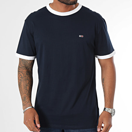 Tommy Jeans - Maglietta Slim Flag Ringer 9730 blu navy