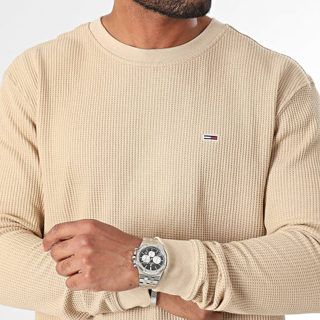 Tommy Jeans - Wafel Lange Mouw Tee 9216 Beige