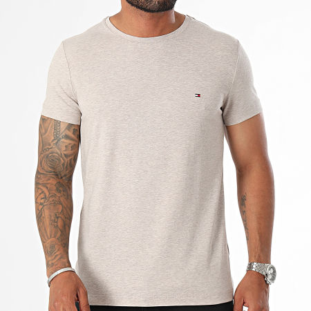 Tommy Hilfiger - Tee Shirt Slim Stretch 0800 Beige Chiné