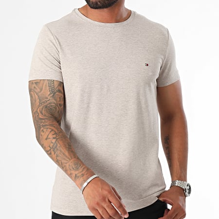 Tommy Hilfiger - Camicia Tee Slim Stretch 0800 Beige Chiné