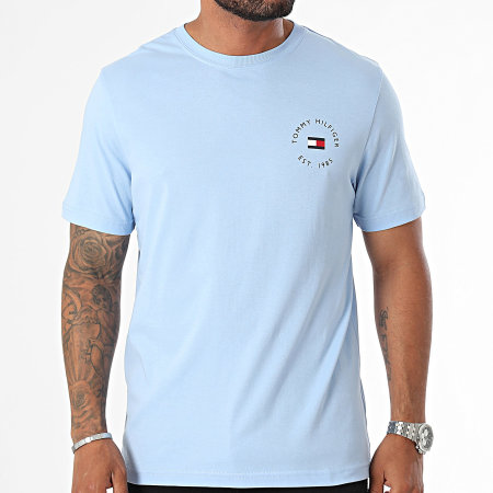 Tommy Hilfiger - Camiseta Roundle Logo Pecho 6482 Azul Claro