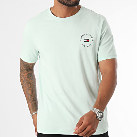 Tommy Hilfiger - Tee Shirt Ronde Logo Borst 6482 Lichtgroen