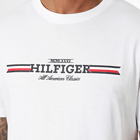 Tommy Hilfiger - T-shirt Hilfiger Borststreep 6480 Wit