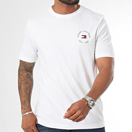 Tommy Hilfiger - Tee Shirt Ronde Logo Borst 6482 Wit