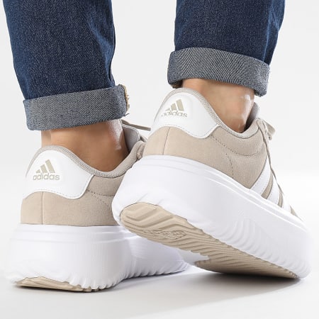 Adidas Sportswear - Donna Grand Court Platform Suede IH2408 Wonder Beige Cloud White Sneakers