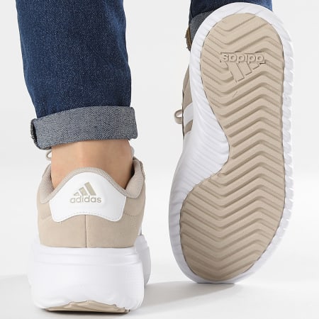 Adidas Performance - Zapatillas Mujer Grand Court Plataforma Ante IH2408 Wonder Beige Nube Blanco