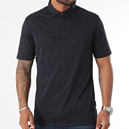 Armani Exchange - Polo Manga Corta 6DZFFD-ZJH4Z Azul Marino Negro