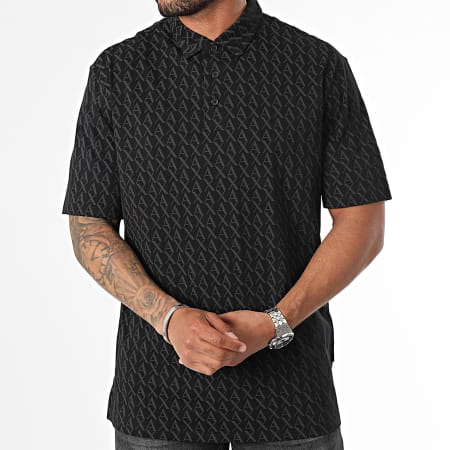 Armani Exchange - Polo Manga Corta 8NZFCW-ZJH4Z Negro Gris