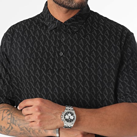 Armani Exchange - Polo Manga Corta 8NZFCW-ZJH4Z Negro Gris