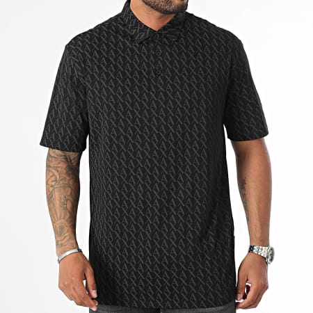 Armani Exchange - Polo korte mouw 8NZFCW-ZJH4Z Zwart Grijs