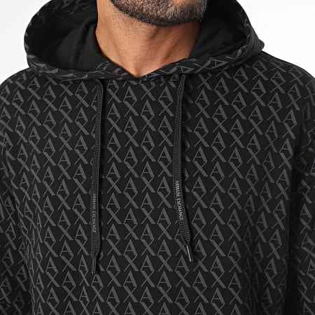 Armani Exchange - Sudadera con capucha 8NZMCW-ZJNRZ Negro Gris