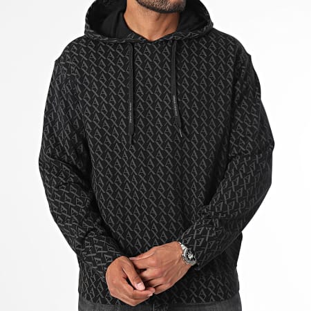 Armani Exchange - Sudadera con capucha 8NZMCW-ZJNRZ Negro Gris