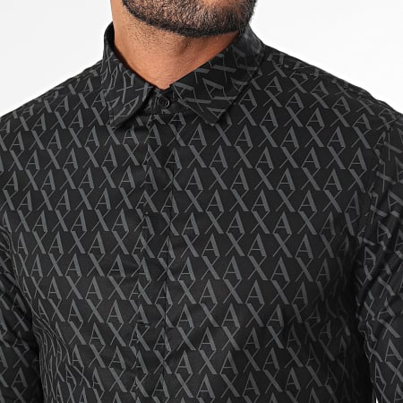 Armani Exchange - Camisa Manga Larga 8NZCCW-ZNEAZ Negro Gris