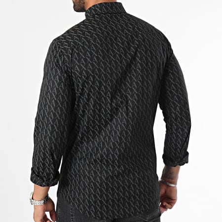 Armani Exchange - Camisa Manga Larga 8NZCCW-ZNEAZ Negro Gris