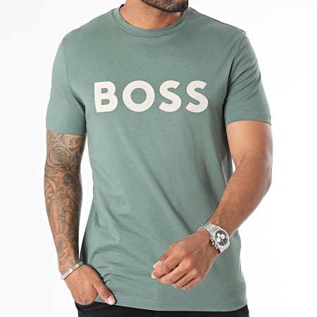 BOSS - Camiseta Thinking 1 50481923 Verde oscuro