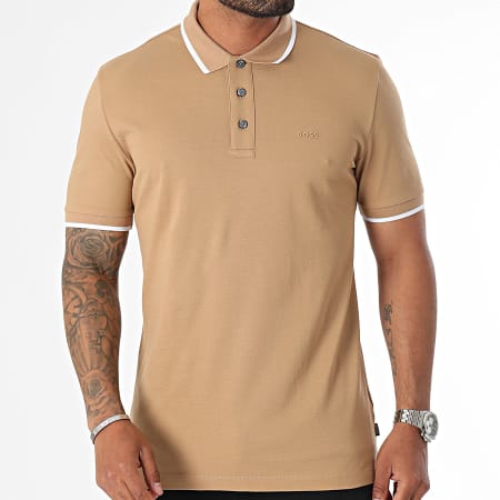 BOSS - Parlay 190 polo met korte mouwen 50494697 Camel