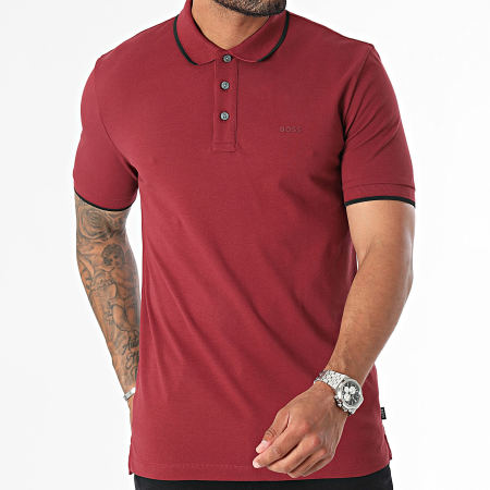 BOSS - Parlay 190 polo met korte mouwen 50494697 Bordeaux