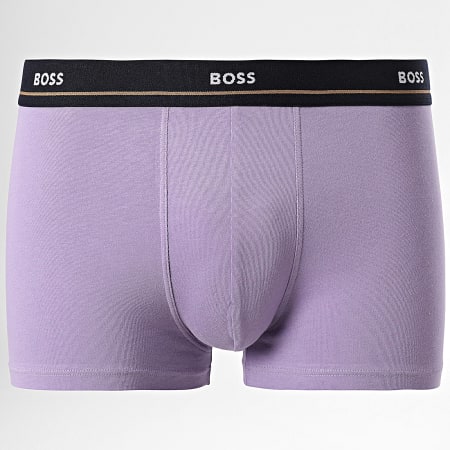 BOSS - Pack De 5 Boxers Esenciales 50517854 Negro Lila Azul Marino Verde Real Caqui