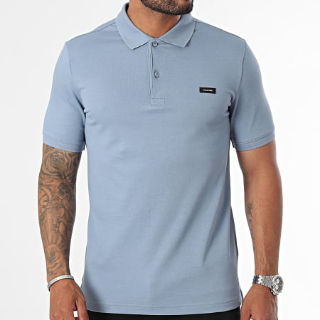 Calvin Klein - Polo Manga Corta Slim Stretch Piqué 1196 Azul Claro