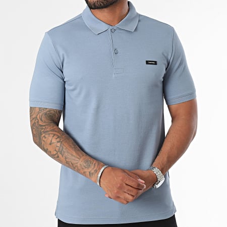 Calvin Klein - Polo manica corta Slim Stretch Pique 1196 Azzurro