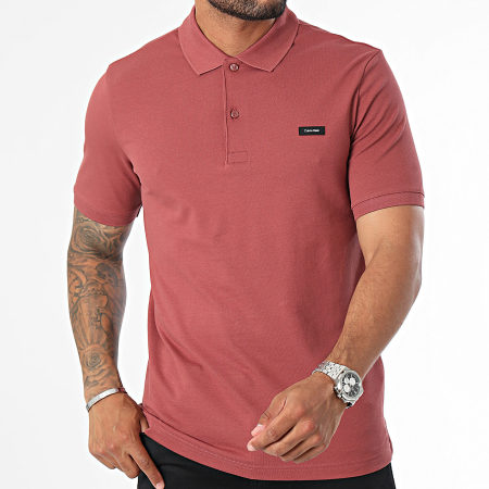 Calvin Klein - Polo Mouw Slim Stretch Piqué 1196 Rood