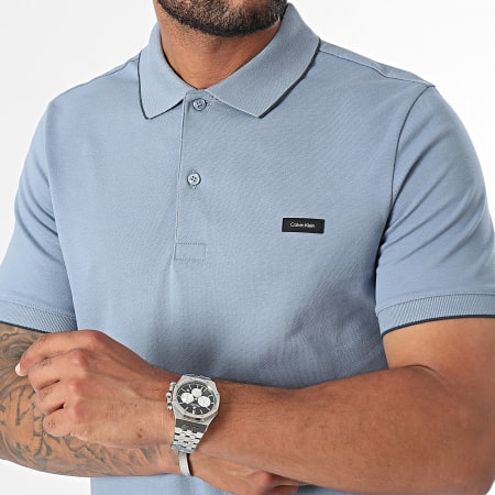 Calvin Klein - Polo Manga Corta Stretch Piqué Tipping 2751 Azul Claro