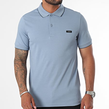 Calvin Klein - Polo manica corta Stretch Pique Tipping 2751 Azzurro