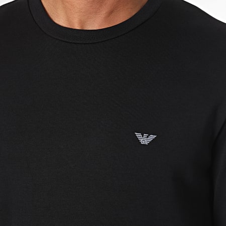 Emporio Armani - Conjunto de sudadera de cuello redondo y pantalón de chándal 112102-CS590 Negro