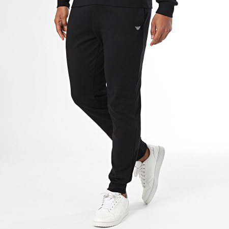 Emporio Armani - Conjunto de sudadera de cuello redondo y pantalón de chándal 112102-CS590 Negro