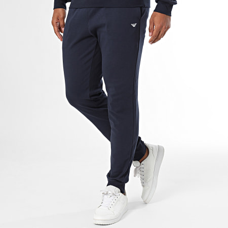 Emporio Armani - Conjunto de sudadera de cuello redondo y pantalón de chándal 112102-CS590 Azul marino