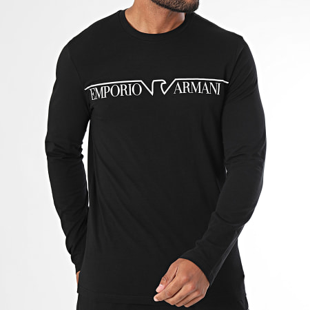 Emporio Armani - Conjunto de camiseta de manga larga y pantalón de chándal 112033-4F516 Negro