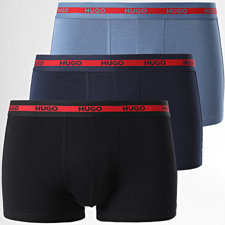 HUGO - Lote de 3 Boxers 50517883 Negro Azul marino Azul claro