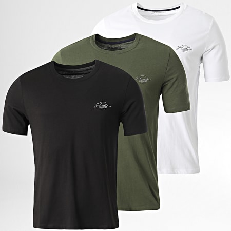 Jack And Jones - Set van 3 Ferris T-shirts Wit Groen Zwart