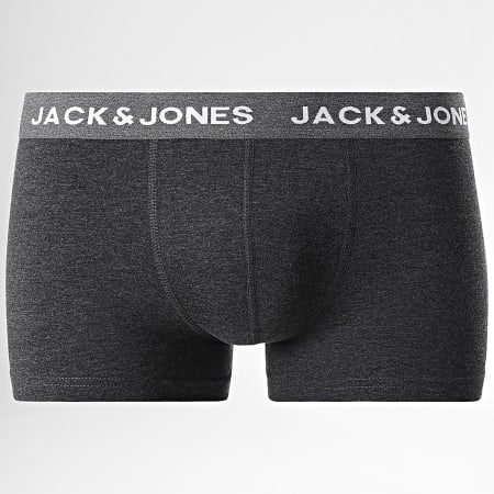 Jack And Jones - Set di 12 boxer neri solidi grigio navy Heather