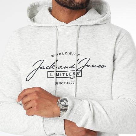 Jack And Jones - Ferris Sweatshirt met capuchon en joggingbroek Set Heather Grey