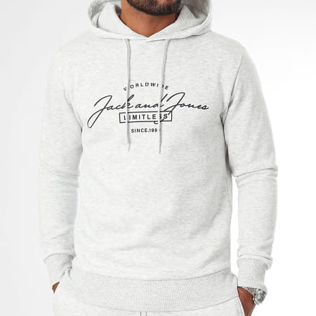 Jack And Jones - Ensemble Sweat Capuche Et Pantalon Jogging Ferris Gris Chiné