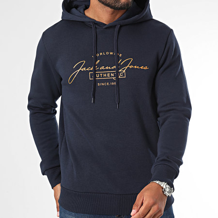 Jack And Jones - Ferris Hoodie Marine Blauw