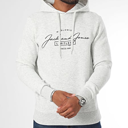 Jack And Jones - Sweat Capuche Ferris Gris Chiné