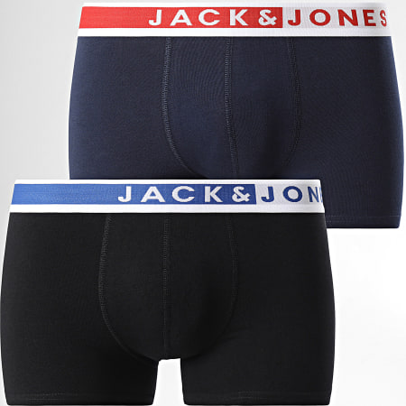 Jack And Jones - Juego de 2 bóxers Karim Solid Azul Marino Negro