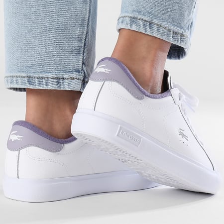 Lacoste - Scarpe da ginnastica Powercourt 224 Donna Bianco Viola chiaro