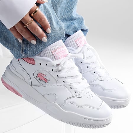 Lacoste - Lineshot 224 Wit Licht Roze Damesschoenen