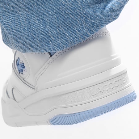 Lacoste - Lineshot 224 Wit Lichtblauw Damesschoenen